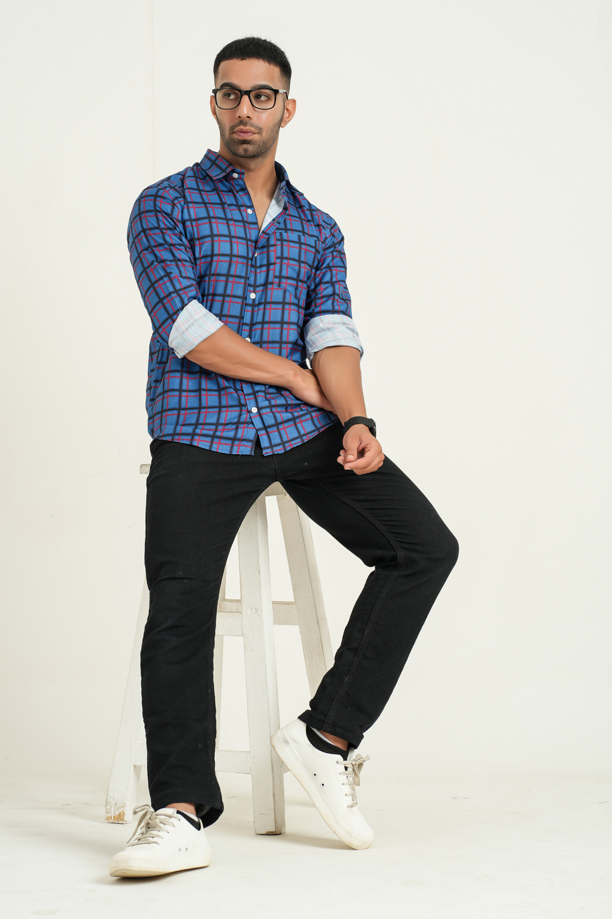 Blue Checked